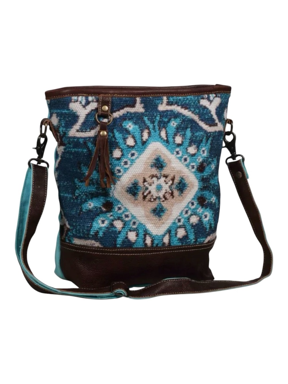 Myra Bag Western Spirited Canvas Leather Rug Adjustable Strap Crossbody